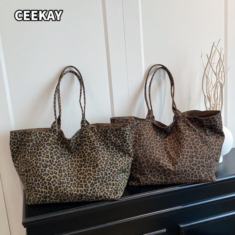 Tote Bag Canvas Print - CEEKAY Women's Tote Bag Leopard Print