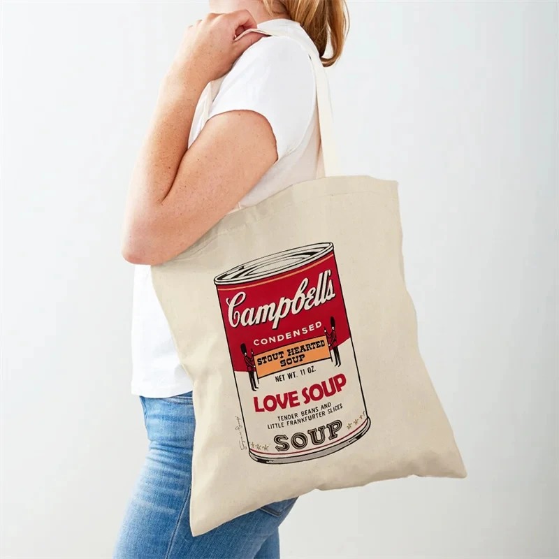 Tote Bag Canvas Print - Vintage Art Andy Warhol Women's Shoulder