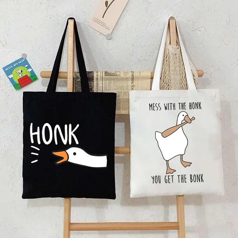 Tote Bag Canvas Print - Funny Honk Untitled Goose Game Women