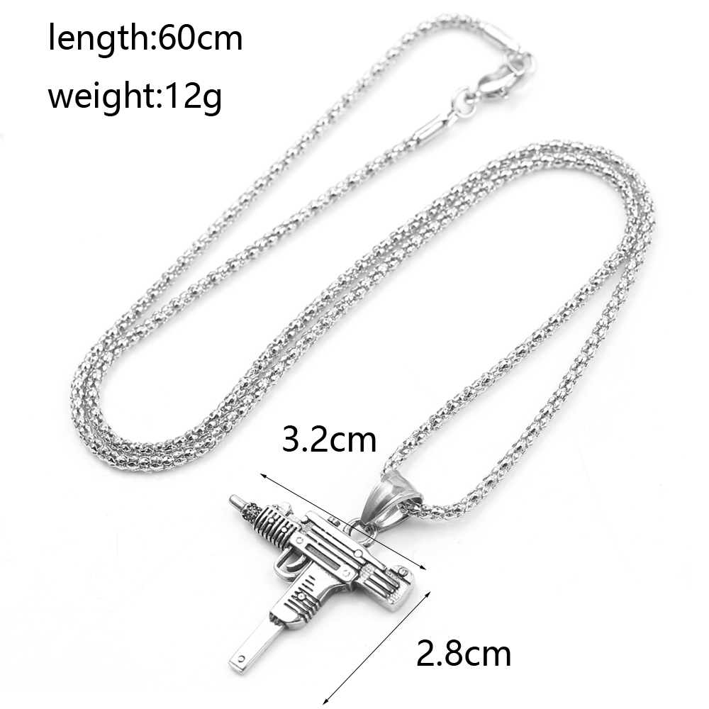 Punk Uzi Pistol Machine Gun Ne - Street Fashion Jewelry avaliação e preço