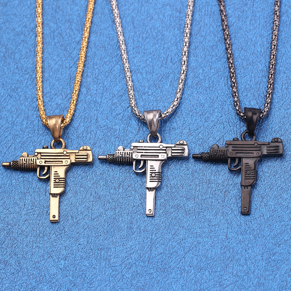 Punk Uzi Pistol Machine Gun Ne - Street Fashion Jewelry avaliação e preço