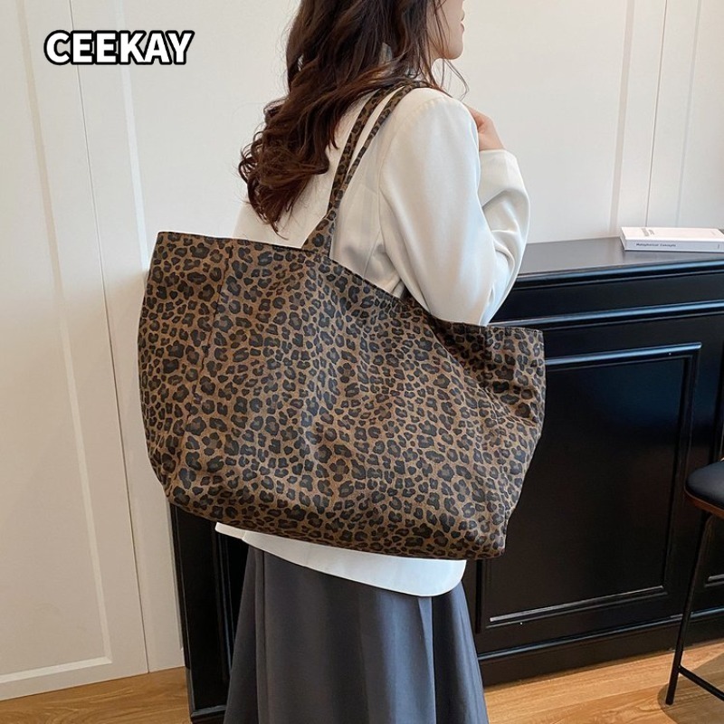 CEEKAY Women's Tote Bag Leopar - Tote Bag Canvas Print avaliação e preço