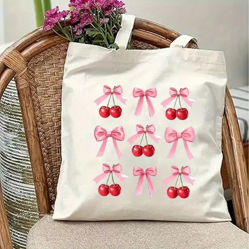 Canvas Tote Bag with Cherry Bo - Tote Bag Canvas Print avaliação e preço
