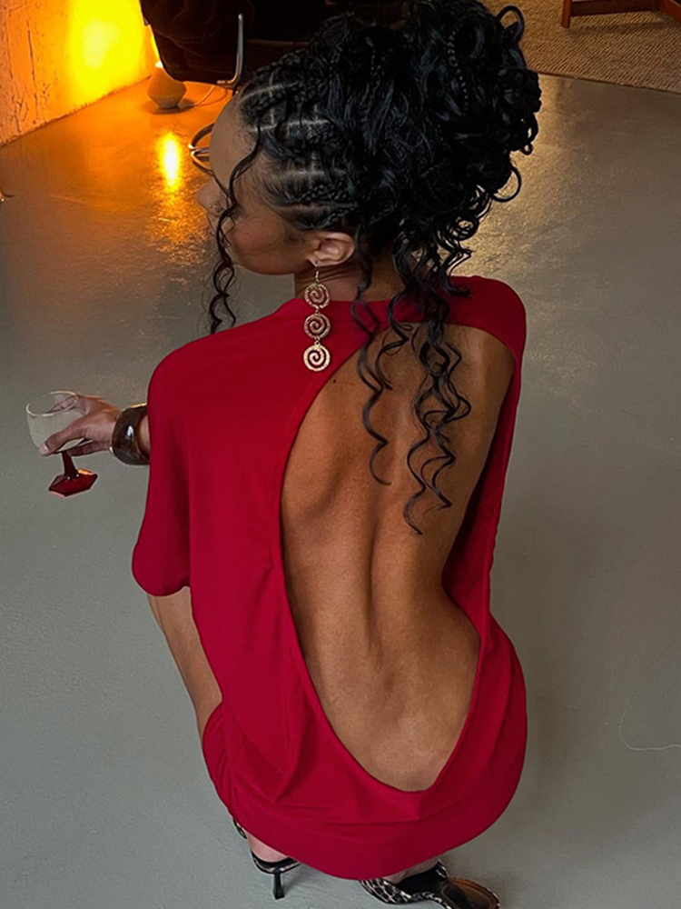 Weird Puss Sexy Backless Mini  - Street Fashion Outfit Girl avaliação e preço
