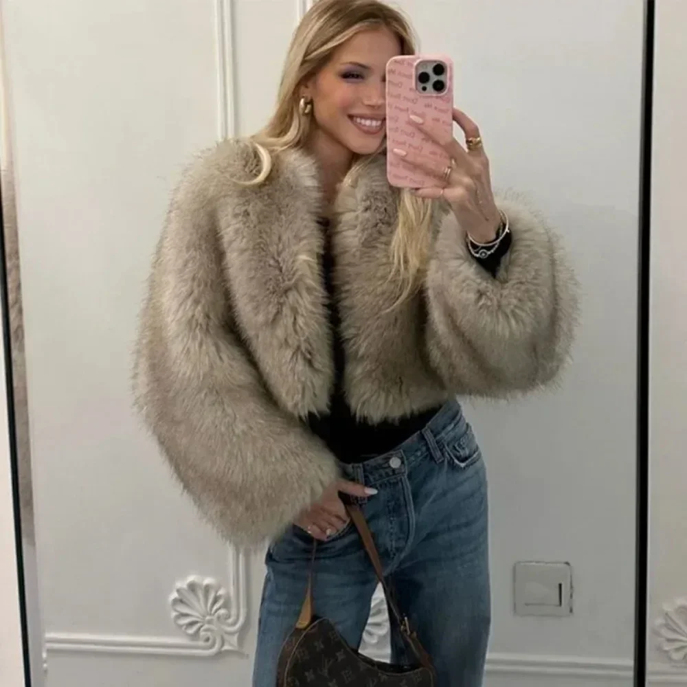 OFTBUY Faux Fur Jacket Women S - Street Fashion Week avaliação e preço