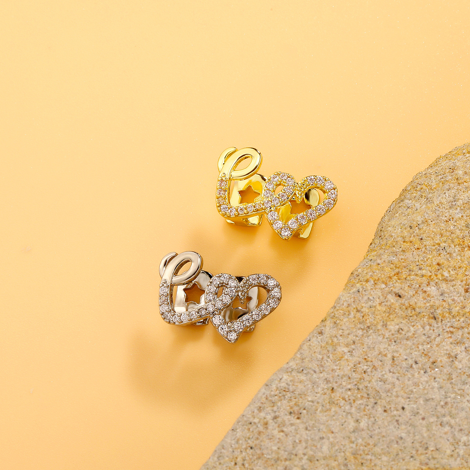 TOPGRILLZ Double Heart Teeth C - Street Fashion Jewelry avaliação e preço