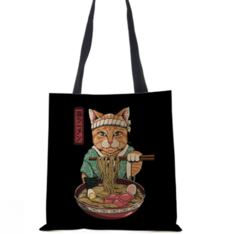 Cute Cat Tote Bag Japanese Sus - Tote Bag Canvas Print avaliação e preço