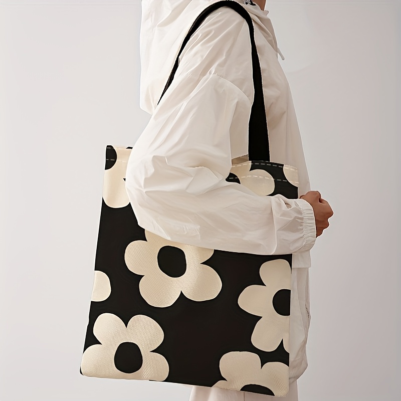 Yellow flower printed tote bag - Tote Bag Canvas Print avaliação e preço