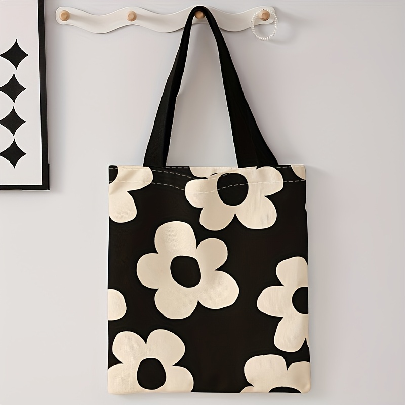 Yellow flower printed tote bag - Tote Bag Canvas Print avaliação e preço