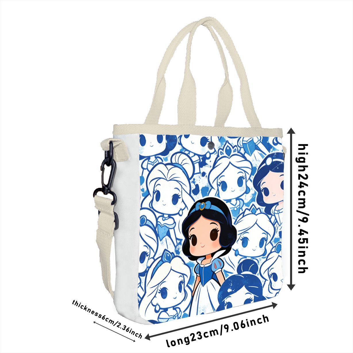Cartoon snow white Characters  - Tote Bag Canvas Print avaliação e preço