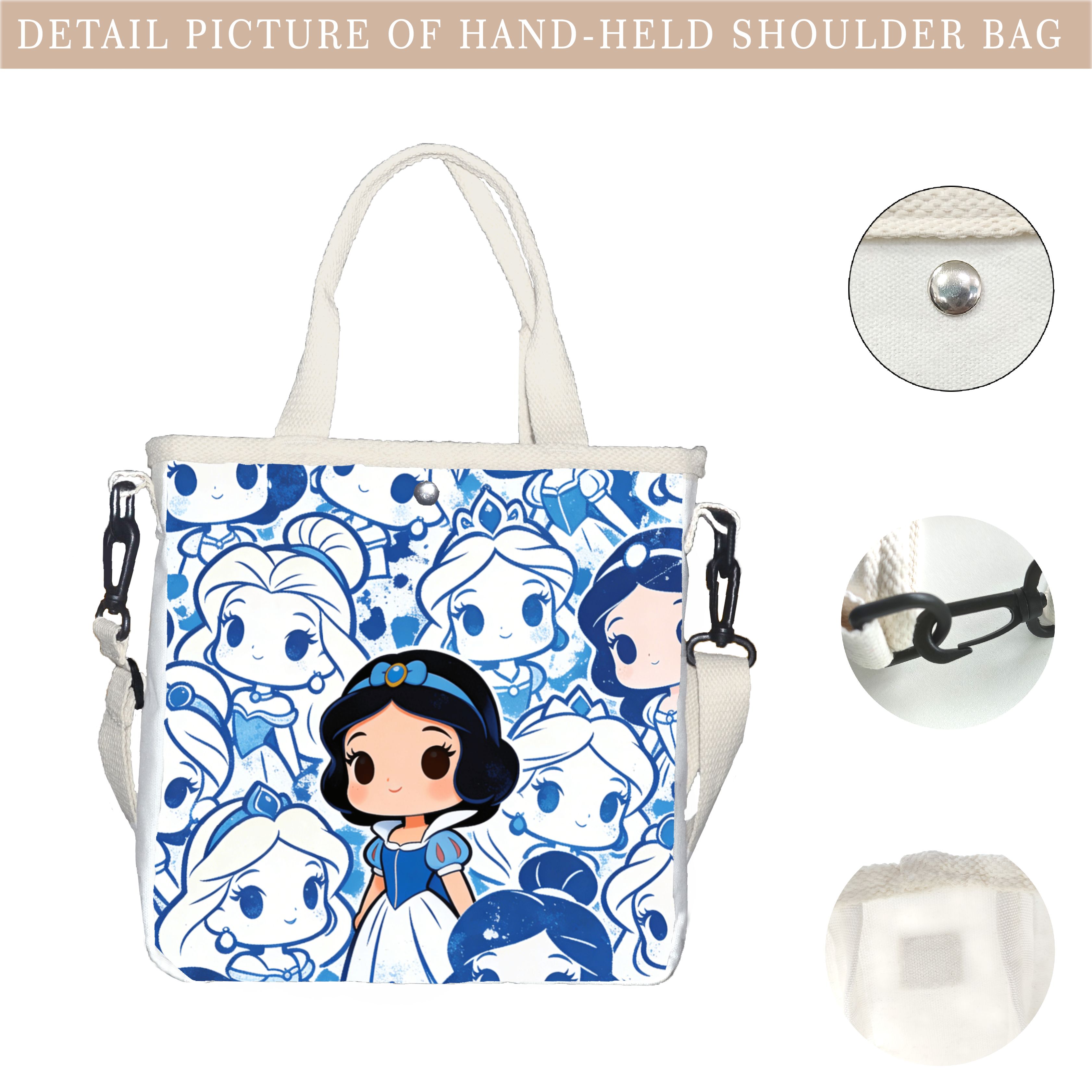 Cartoon snow white Characters  - Tote Bag Canvas Print avaliação e preço