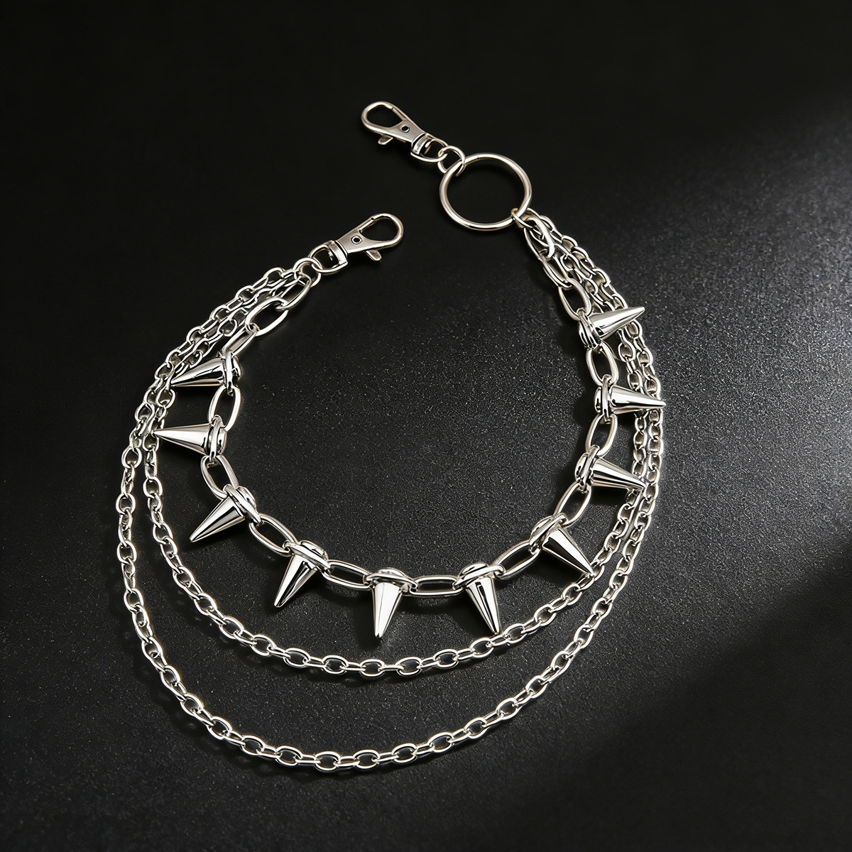 1 hip-hop punk rivet three-lay - Street Fashion Jewelry avaliação e preço
