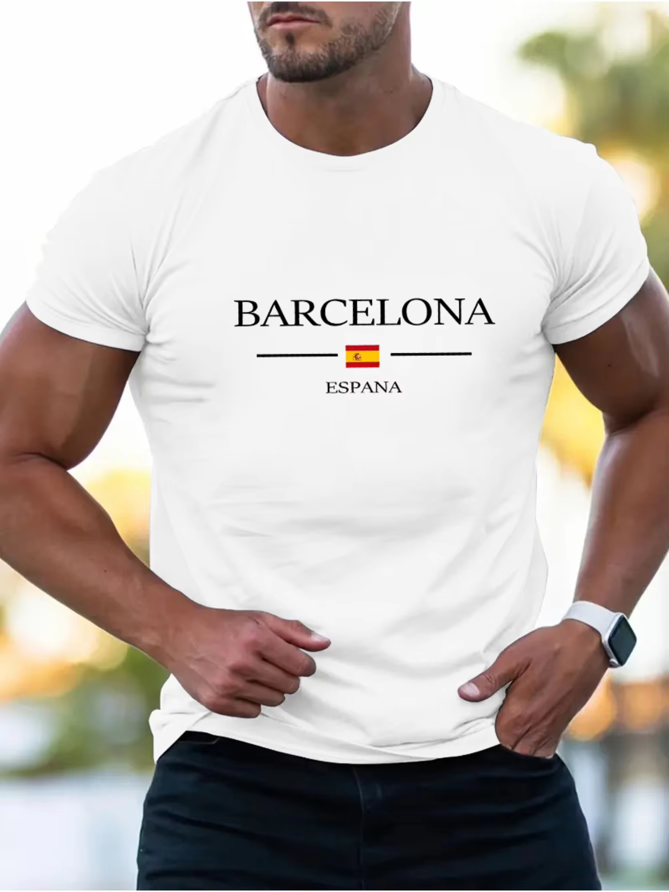 Summer Men's Casual Loose Barc - Street Fashion Barcelona avaliação e preço