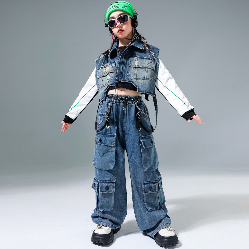 Girls Kids Jazz Hip Hop Dance  - Street Fashion Outfit Girl avaliação e preço
