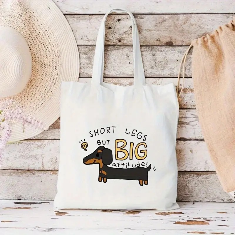 Cute Dachshund Funny Handbags  - Tote Bag Canvas Print avaliação e preço