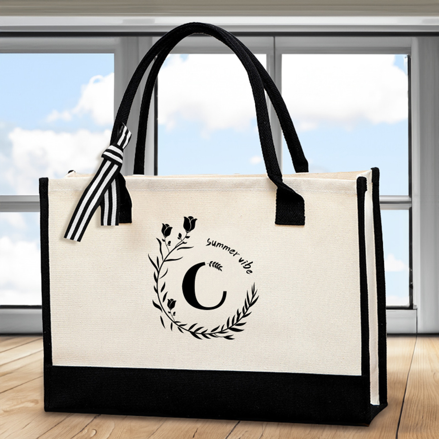 Leather letter print tote bag, - Tote Bag Canvas Print avaliação e preço