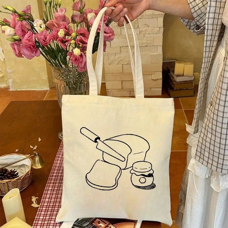Bread Jam Line Art Canvas Tote - Tote Bag Canvas Print avaliação e preço