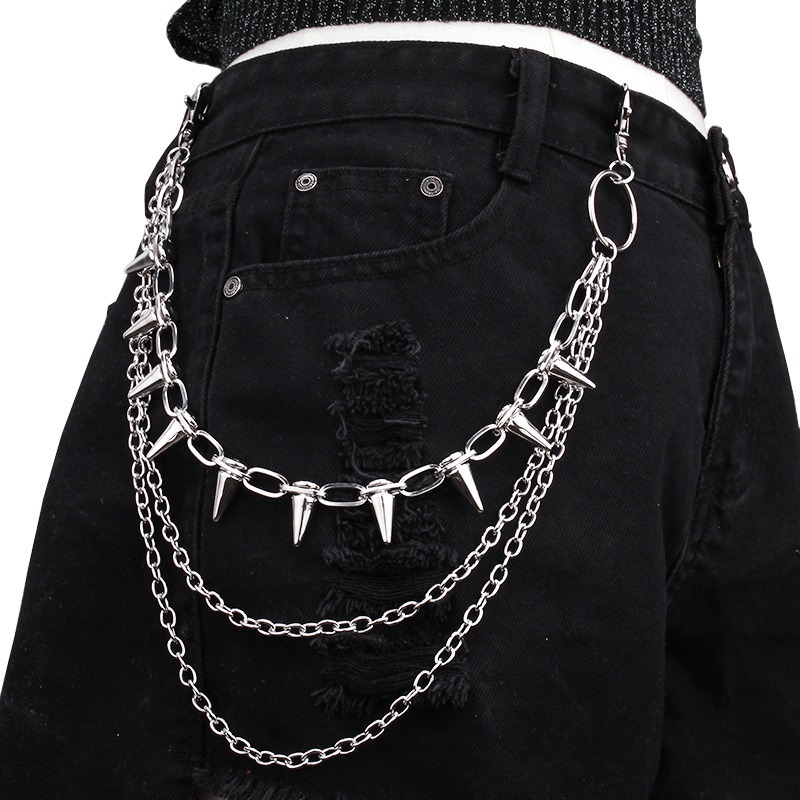 Hip Hop Punk Rock Metal Pants  - Street Fashion Jewelry avaliação e preço
