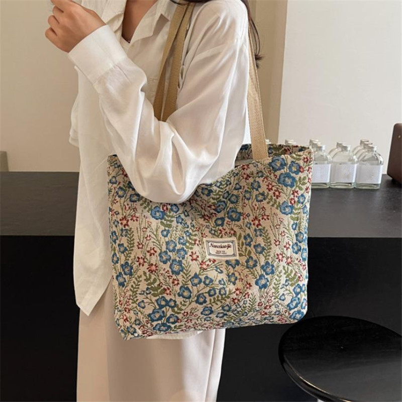 Embroidery Floral Canvas Handb - Tote Bag Canvas Print avaliação e preço