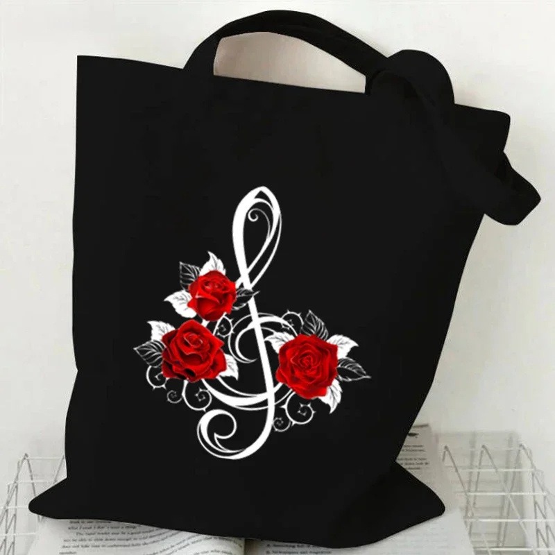 Music Note Heartbeat Printed C - Tote Bag Canvas Print avaliação e preço