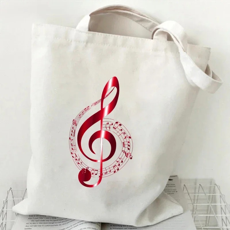 Music Note Heartbeat Printed C - Tote Bag Canvas Print avaliação e preço