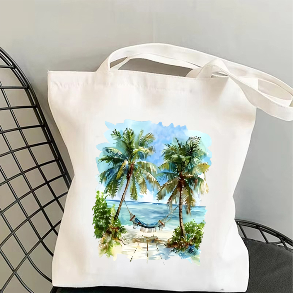 Tropical Beach Canvas Tote Bag - Tote Bag Canvas Print avaliação e preço