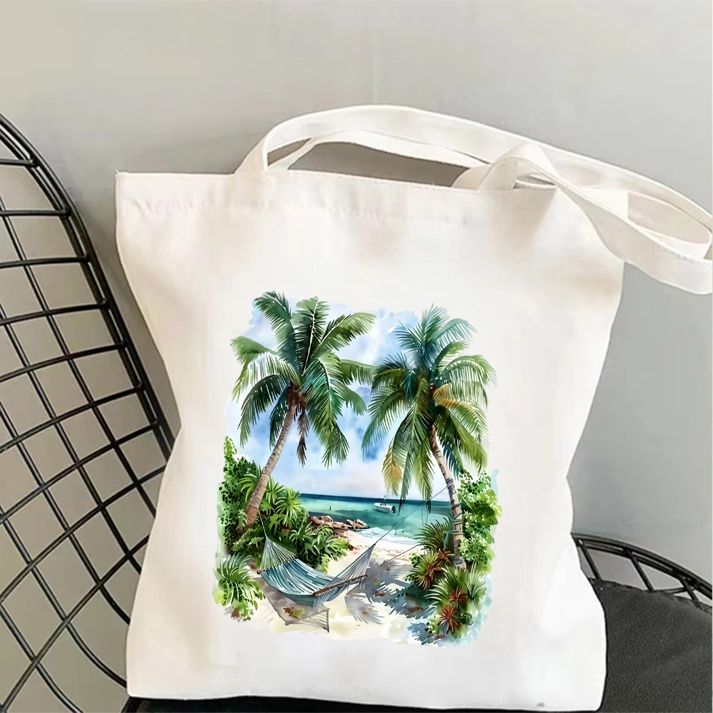 Tropical Beach Canvas Tote Bag - Tote Bag Canvas Print avaliação e preço