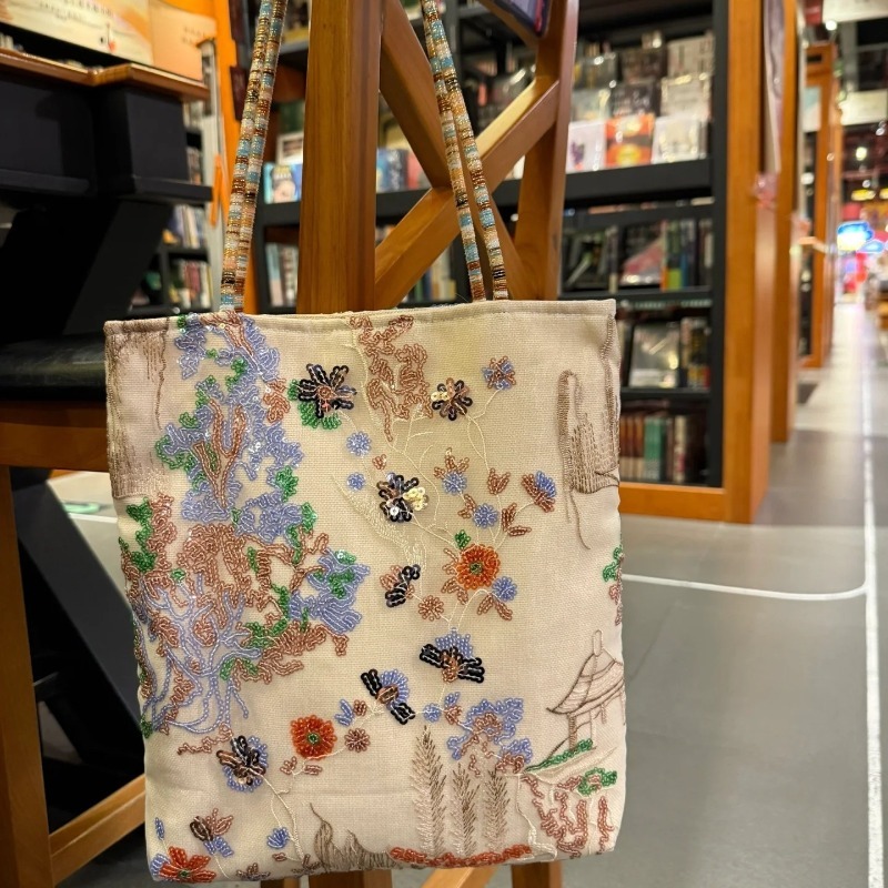 2026 New Chinese Style Embroid - Tote Bag Canvas Print avaliação e preço