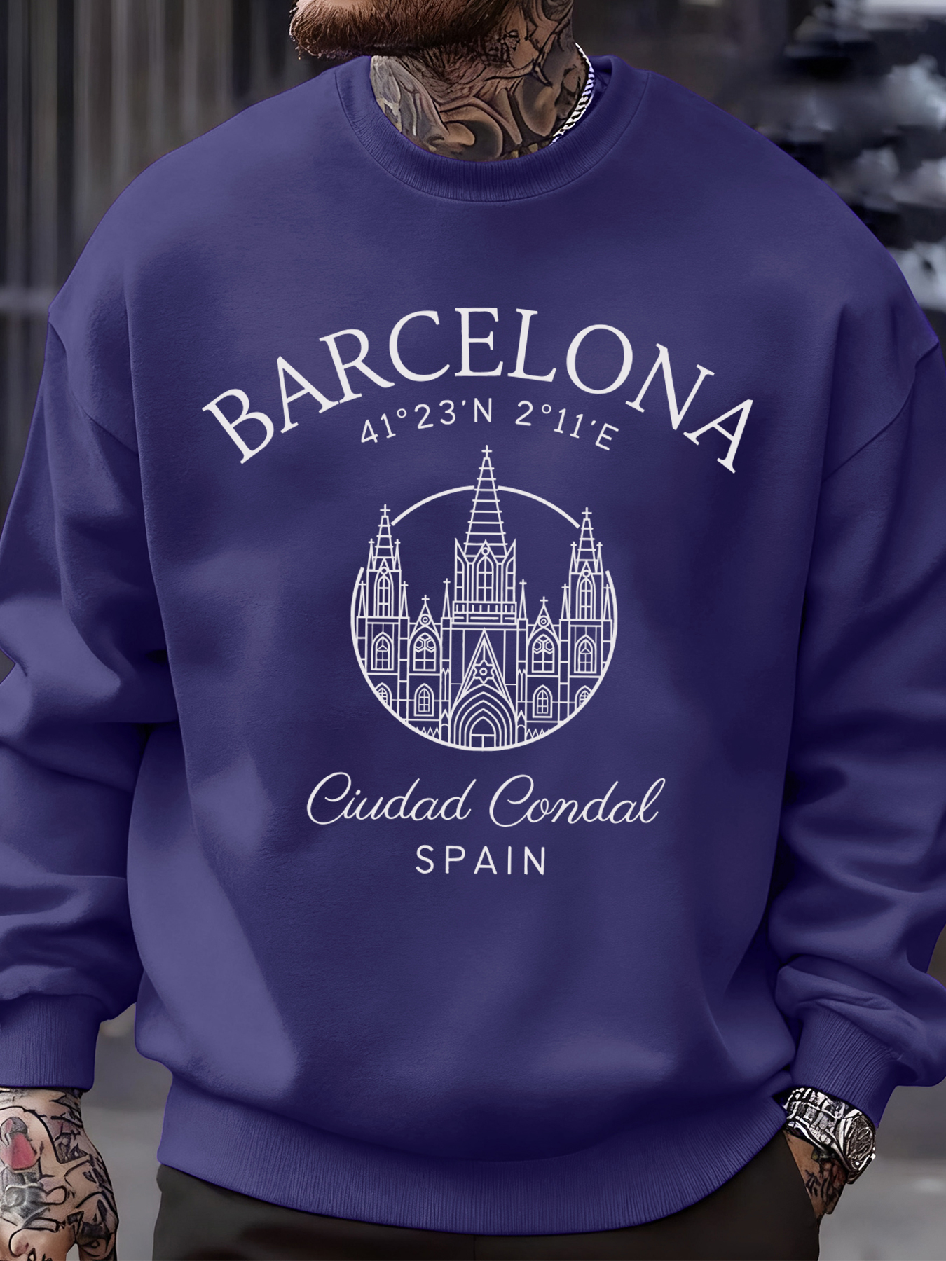 Barcelona Cprint Autumn Men Sw - Street Fashion Barcelona avaliação e preço