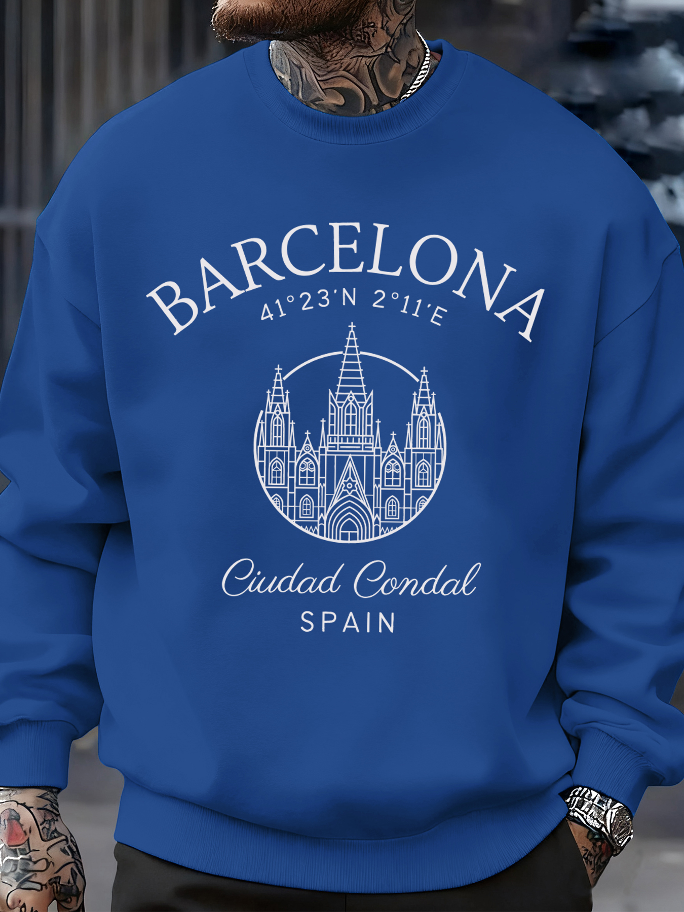 Barcelona Cprint Autumn Men Sw - Street Fashion Barcelona avaliação e preço