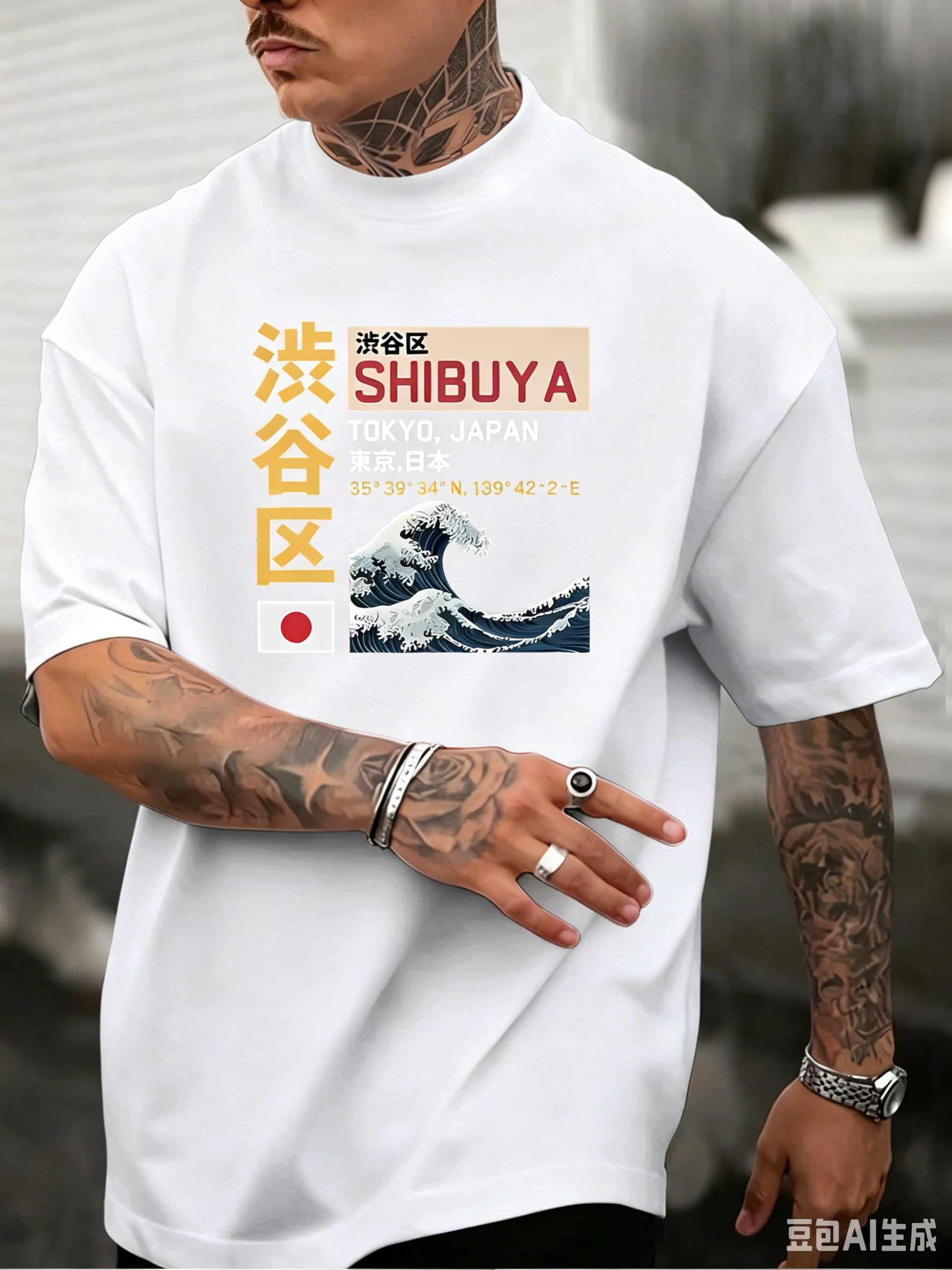 Summer Men's 100% Cotton Loose - Street Fashion Shibuya avaliação e preço