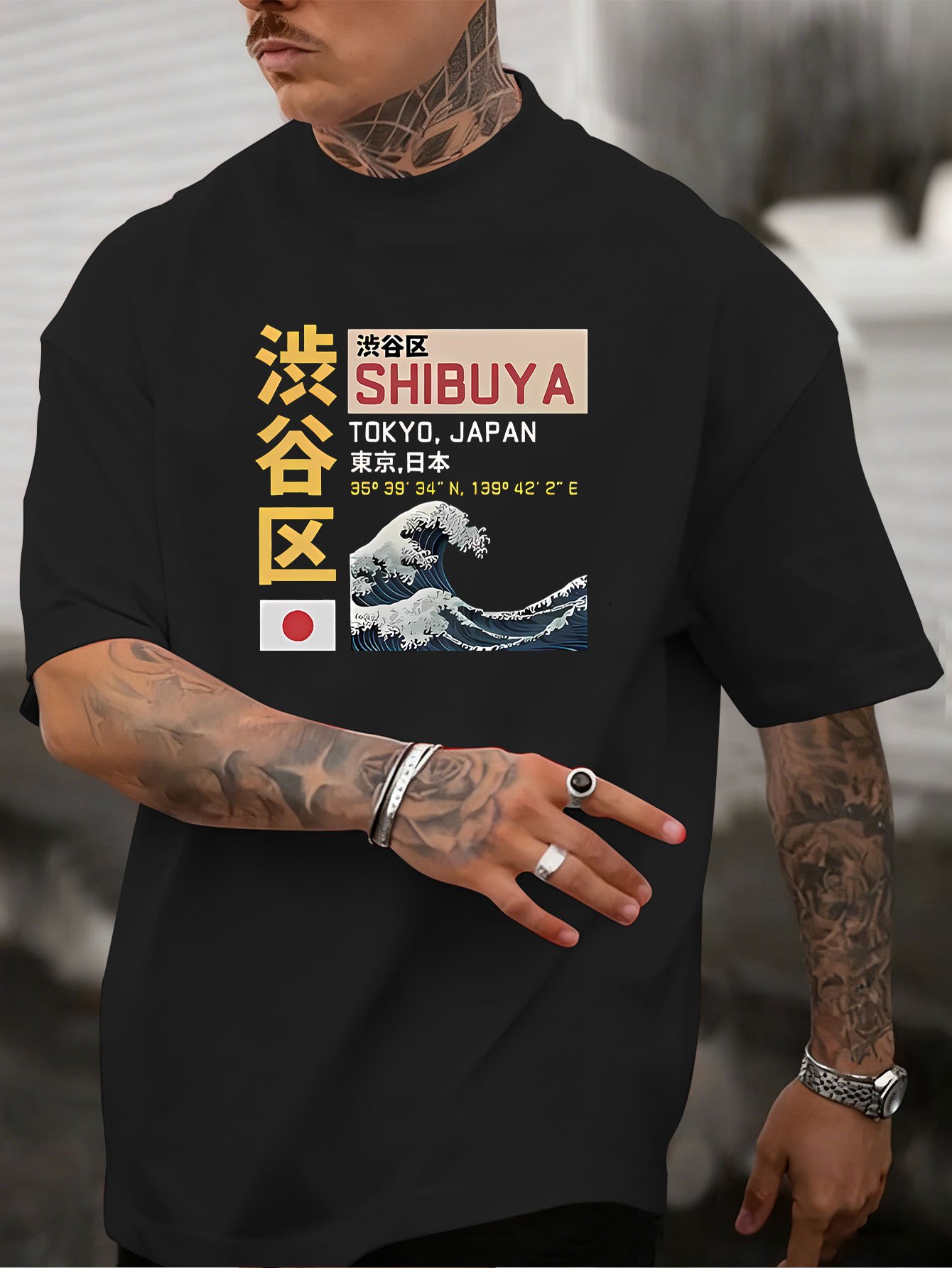 Summer Men's 100% Cotton Loose - Street Fashion Shibuya avaliação e preço