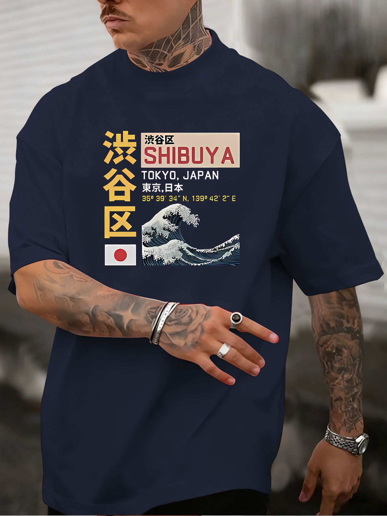 Summer Men's 100% Cotton Loose - Street Fashion Shibuya avaliação e preço