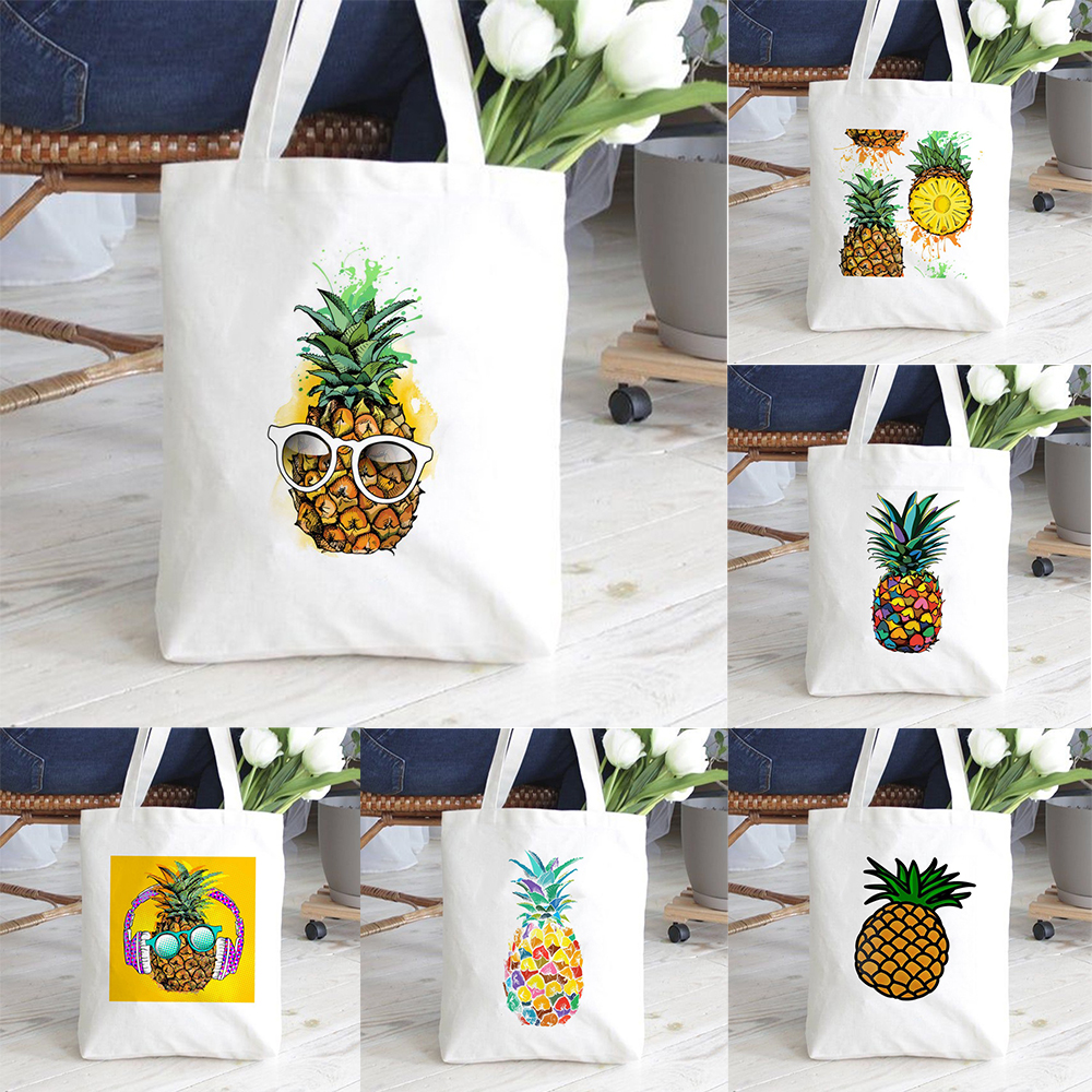 Pineapple Cartoon Style Printe - Tote Bag Canvas Print avaliação e preço