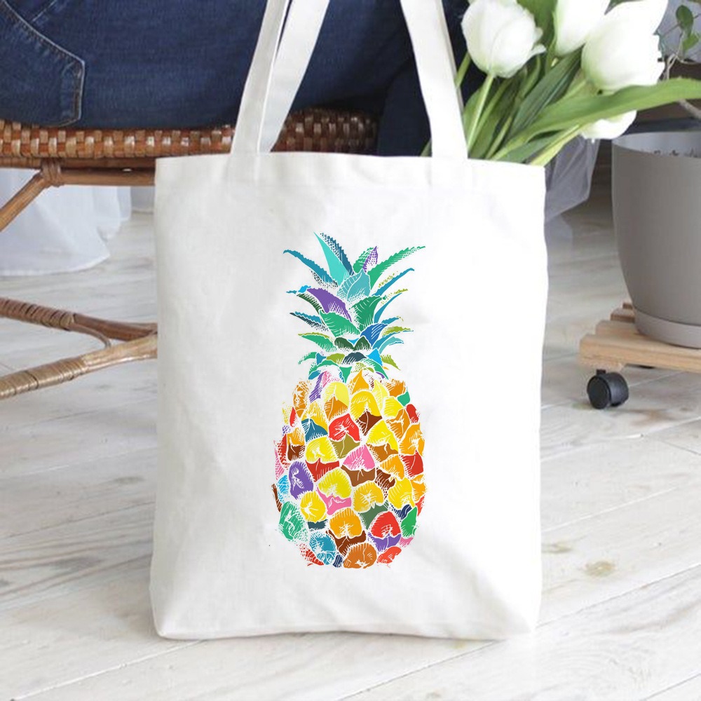 Pineapple Cartoon Style Printe - Tote Bag Canvas Print avaliação e preço