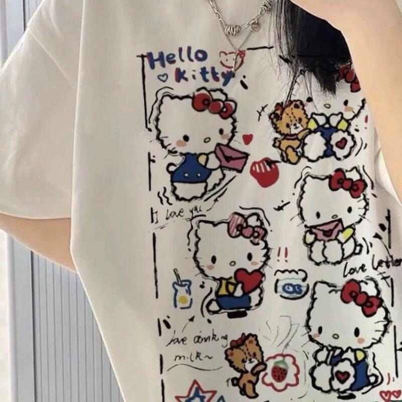 Short-Sleeved Summer Hello Kit - Street Fashion Women avaliação e preço